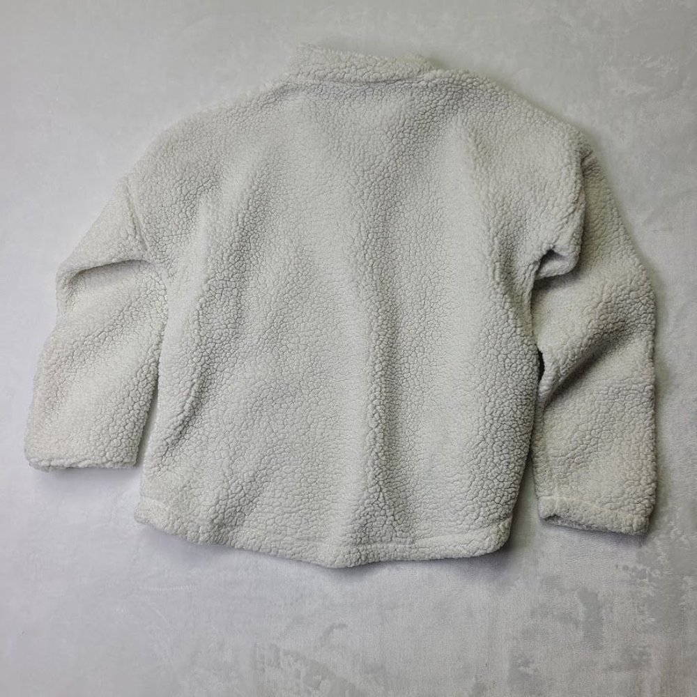 DSG Womens Size L White Sherpa Fleece Half-Zip Pullover Jacket With Pockets - Picture 6 of 9